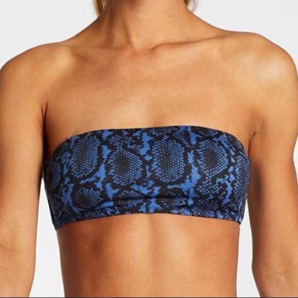 MILA BANDEAU BIKINI TOP - BLUE SNAKE - Picture 2 of 5